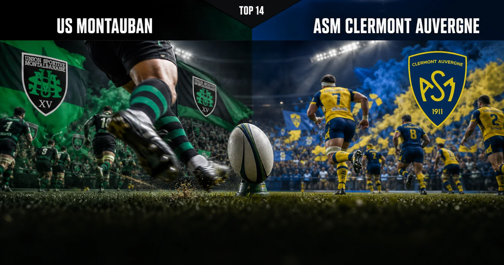 Affiche de la rencontre US Montauban contre ASM Clermont Auvergne