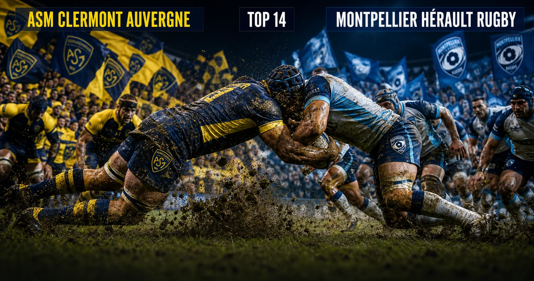 Affiche de la rencontre ASM Clermont Auvergne contre Montpellier Hérault Rugby