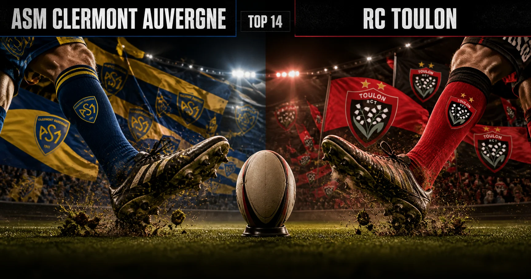 Affiche de la rencontre ASM Clermont Auvergne contre RC Toulon