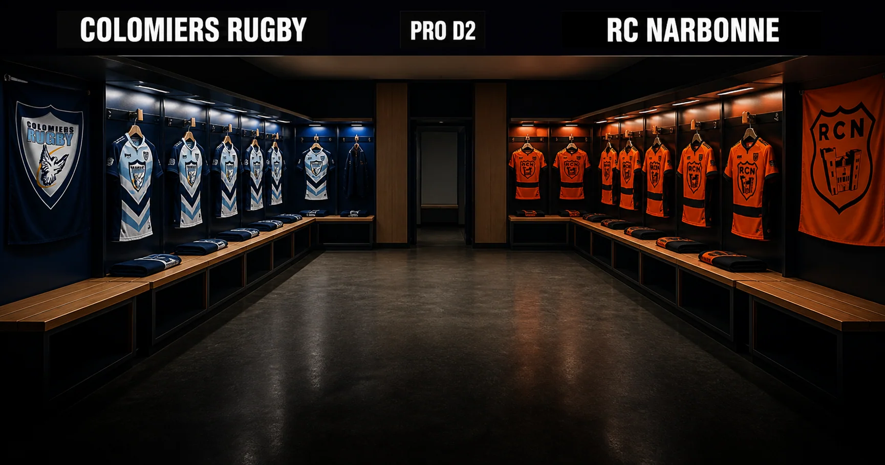 Affiche de la rencontre Colomiers Rugby contre RC Narbonne