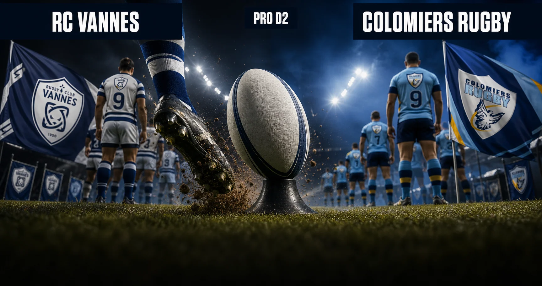 Affiche de la rencontre RC Vannes contre Colomiers Rugby