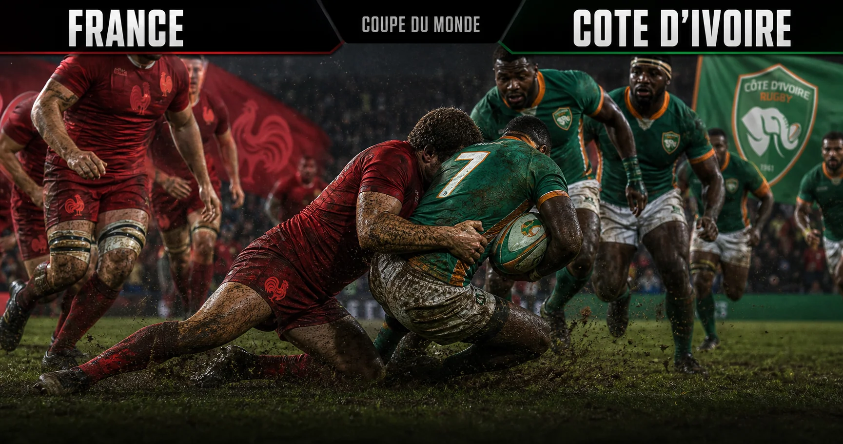 Affiche de la rencontre France contre Côte d’Ivoire