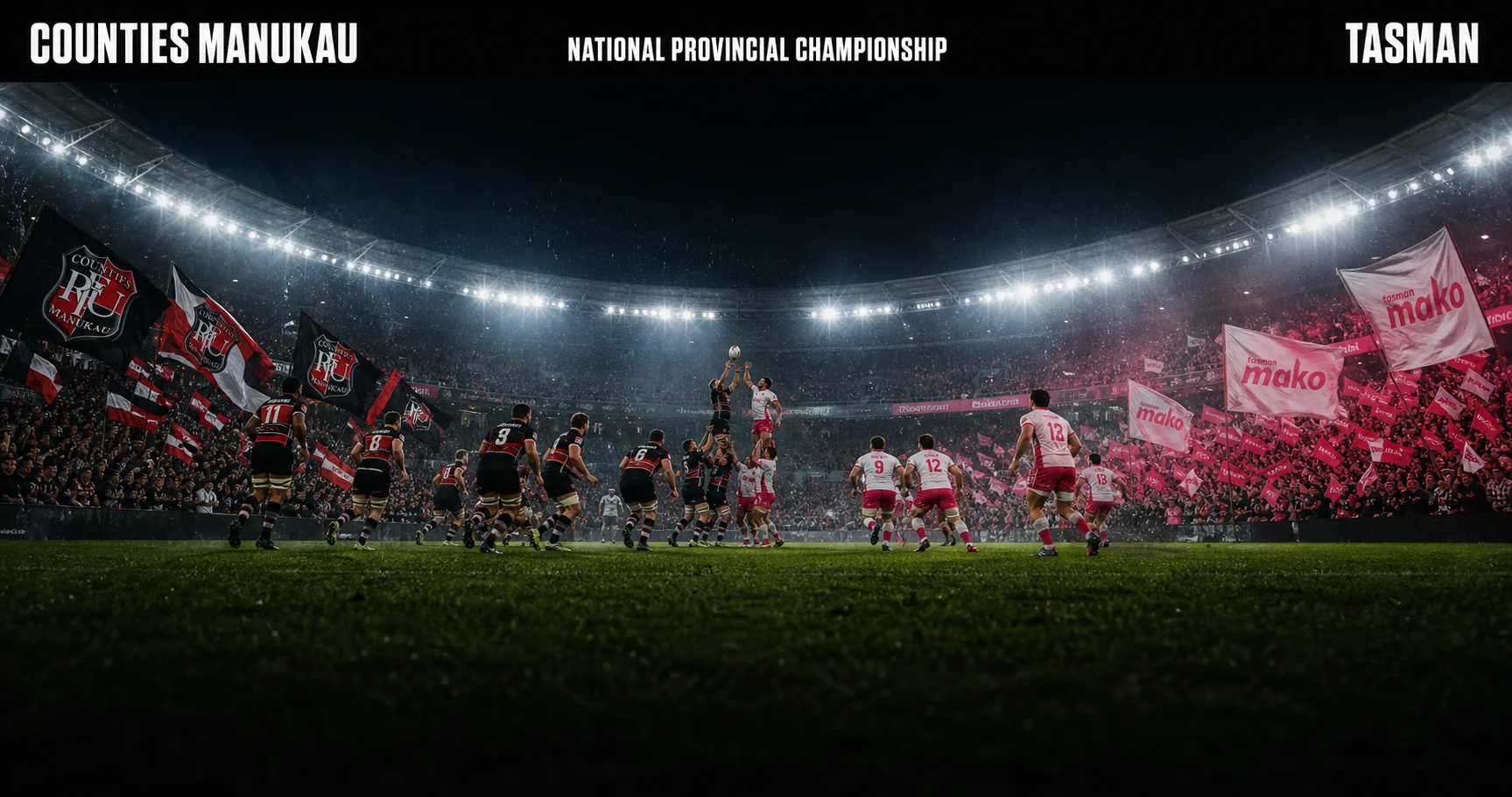 Affiche de la rencontre Counties Manukau contre Tasman