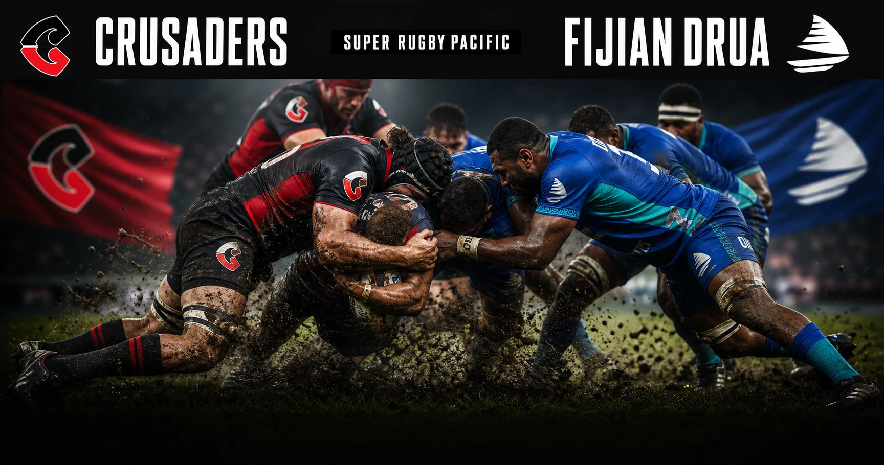 Affiche de la rencontre Crusaders contre Fijian Drua