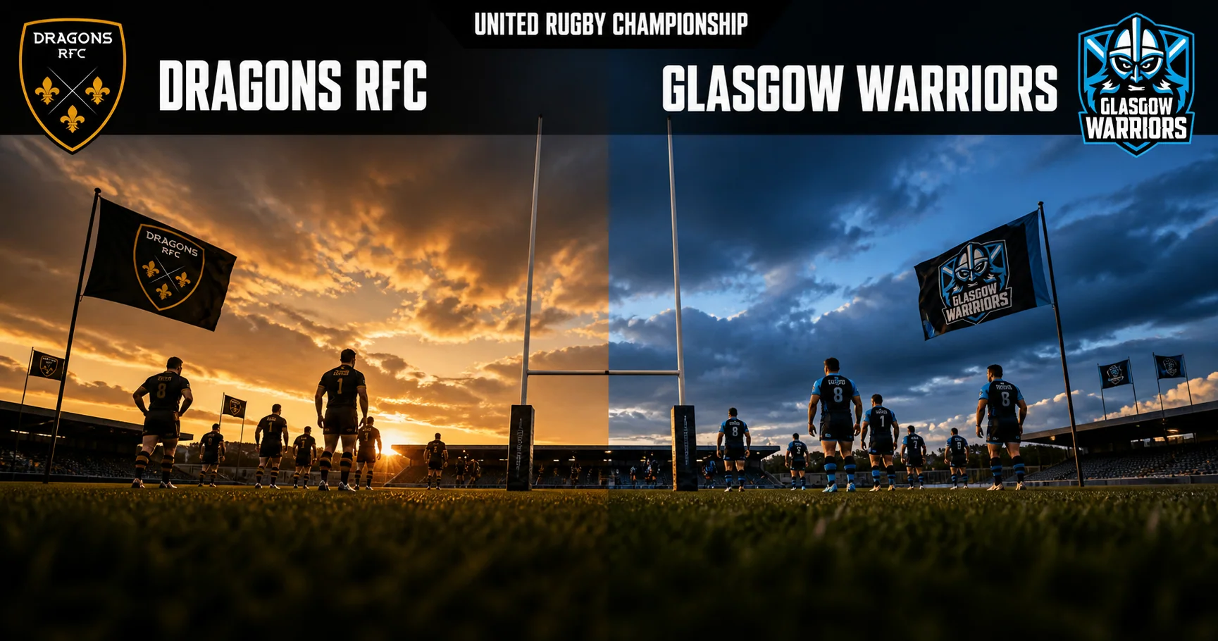 Affiche de la rencontre Dragons RFC contre Glasgow Warriors
