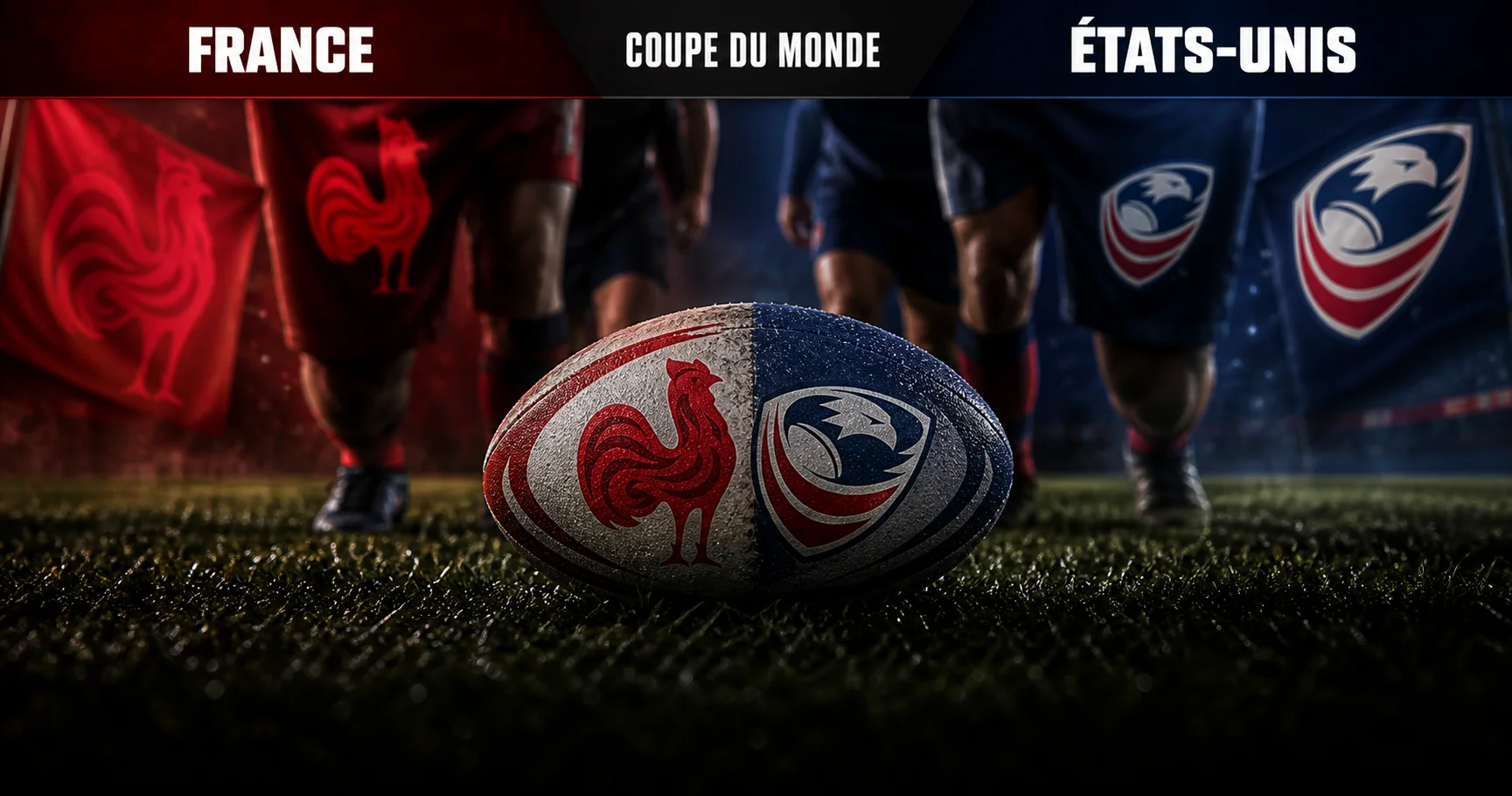Affiche de la rencontre France contre États-Unis