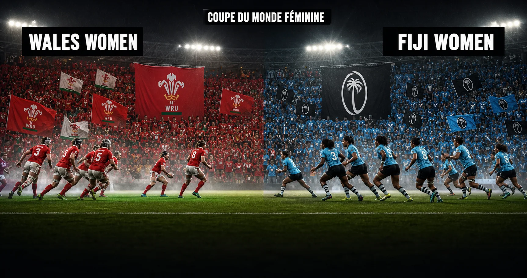 Affiche de la rencontre Pays de Galles féminin contre Fidji féminines