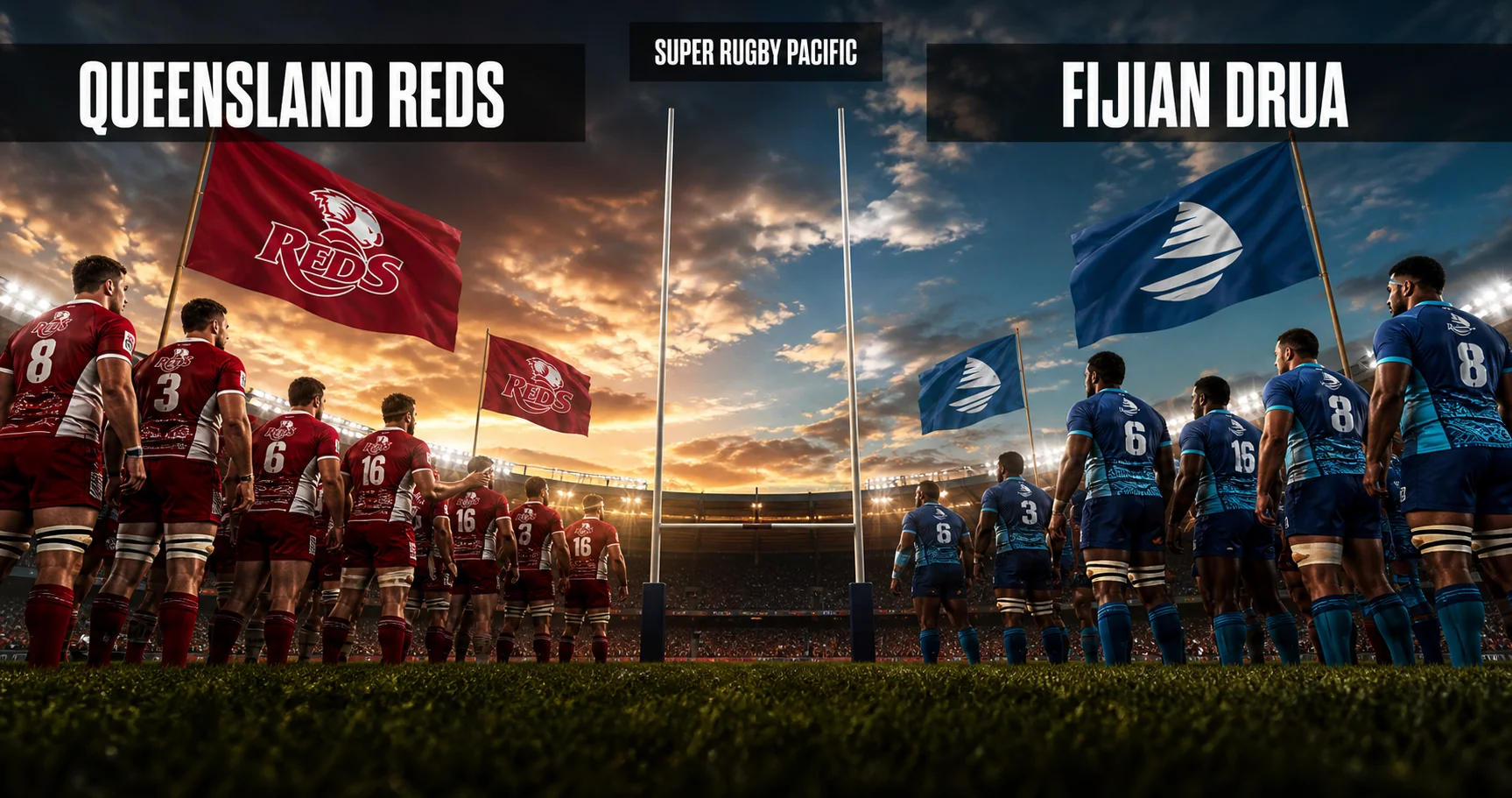Affiche de la rencontre Queensland Reds contre Fijian Drua