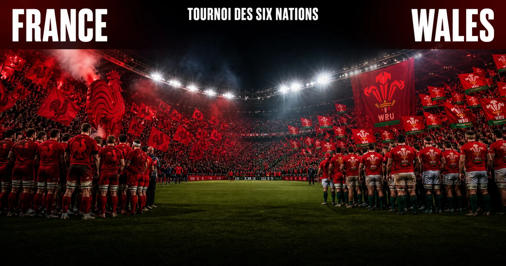Affiche de la rencontre France contre Pays de Galles