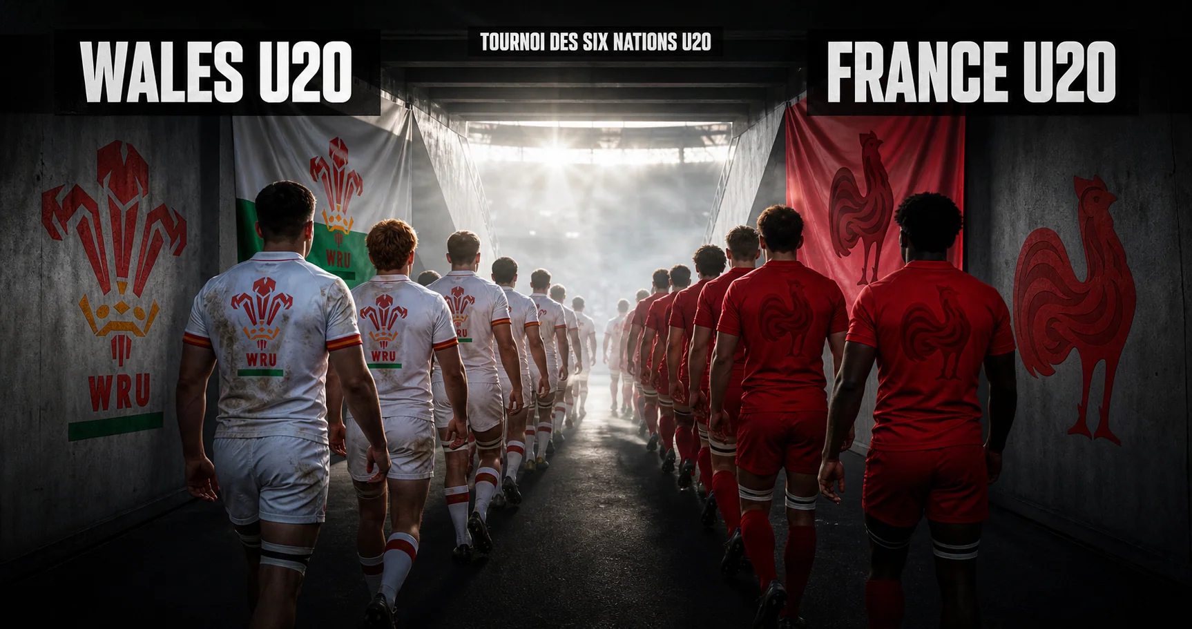 Affiche de la rencontre Pays de Galles U20 contre France U20