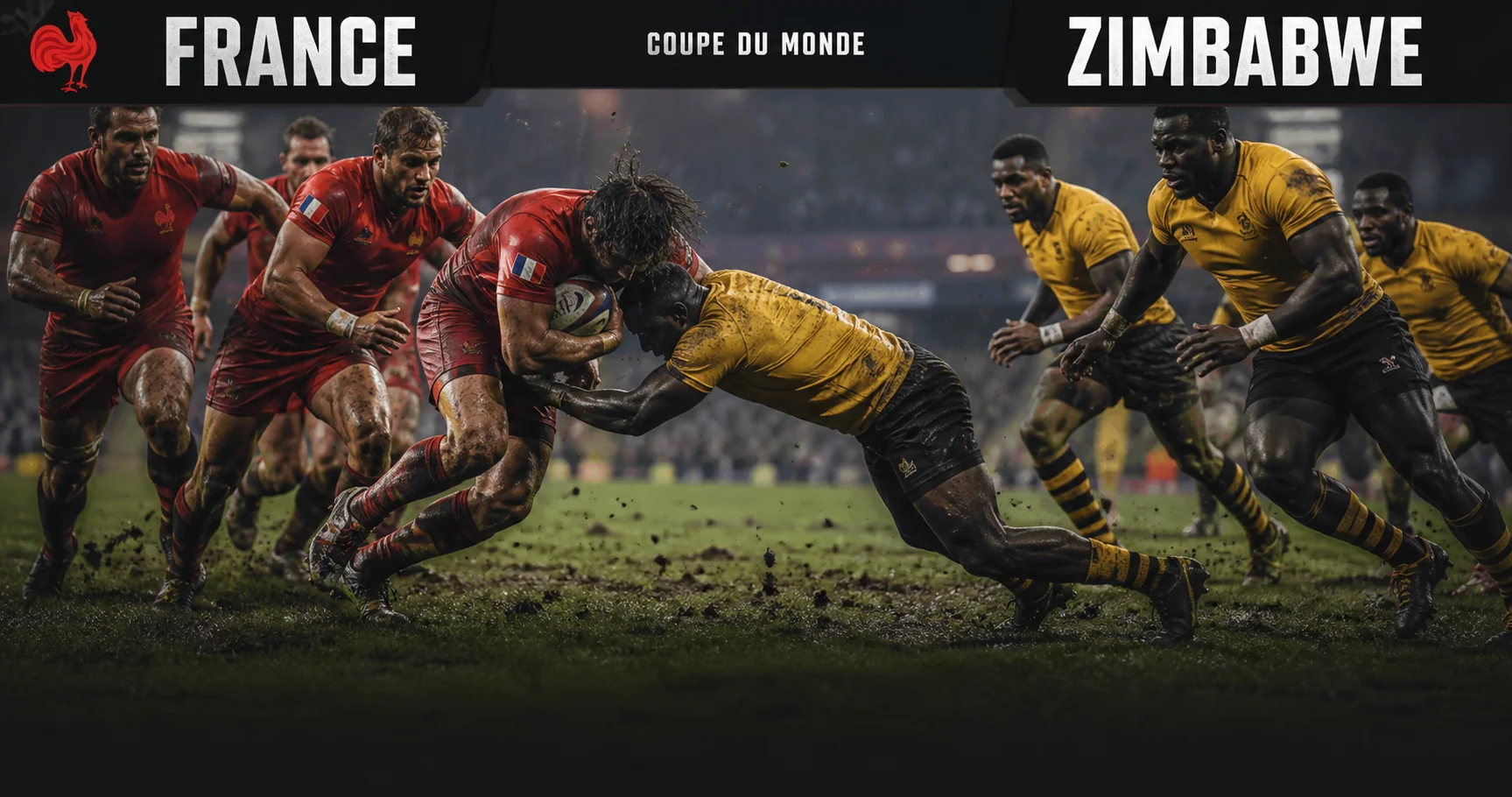 Affiche de la rencontre France contre Zimbabwe