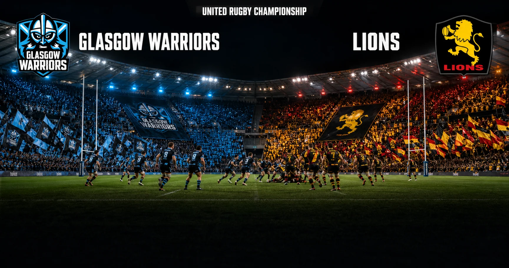 Affiche de la rencontre Glasgow Warriors contre Lions