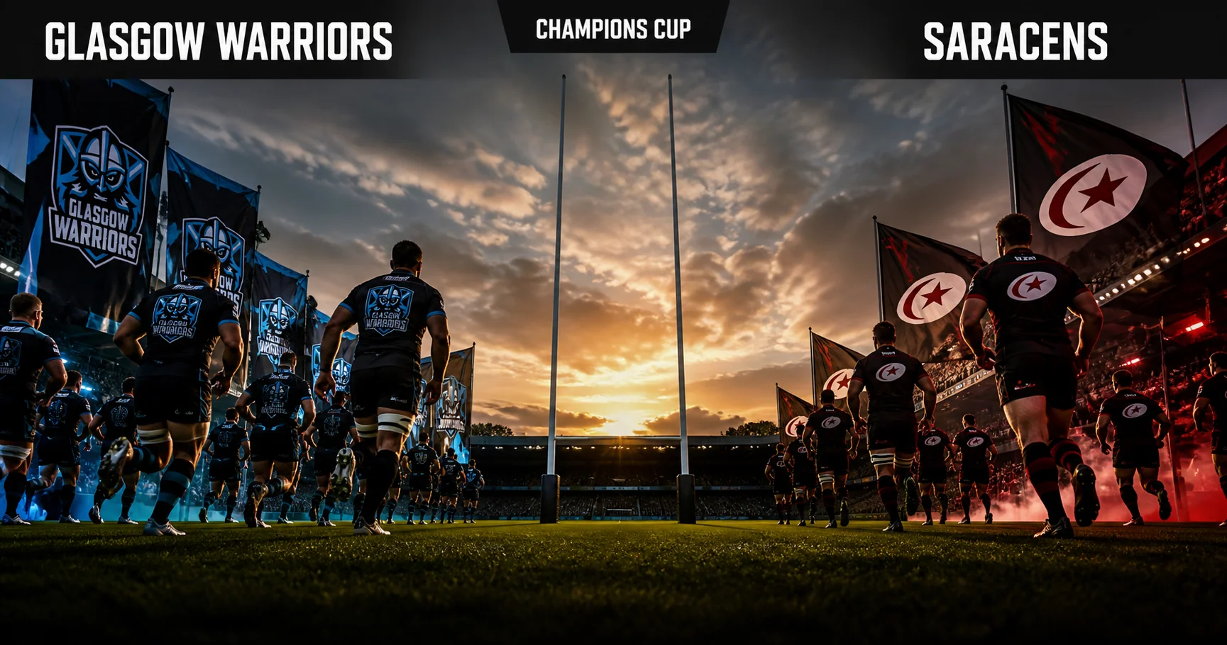 Affiche de la rencontre Glasgow Warriors contre Saracens