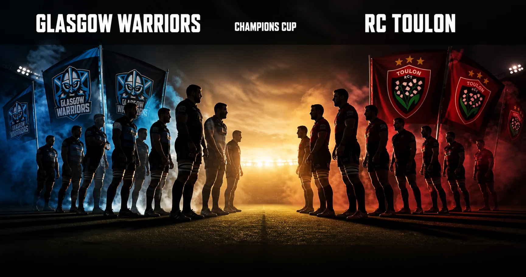 Affiche de la rencontre Glasgow Warriors contre RC Toulon