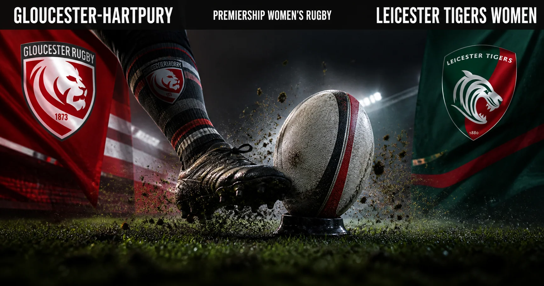 Affiche de la rencontre Gloucester-Hartpury contre Leicester Tigers Women