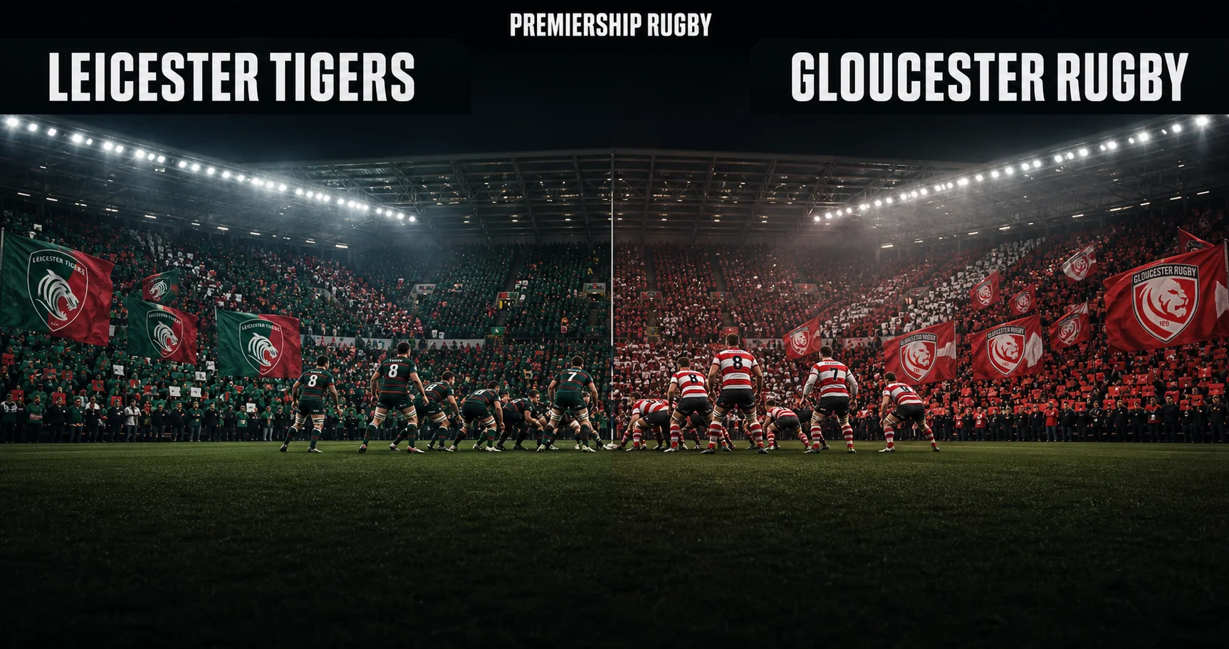 Affiche de la rencontre Leicester Tigers contre Gloucester Rugby