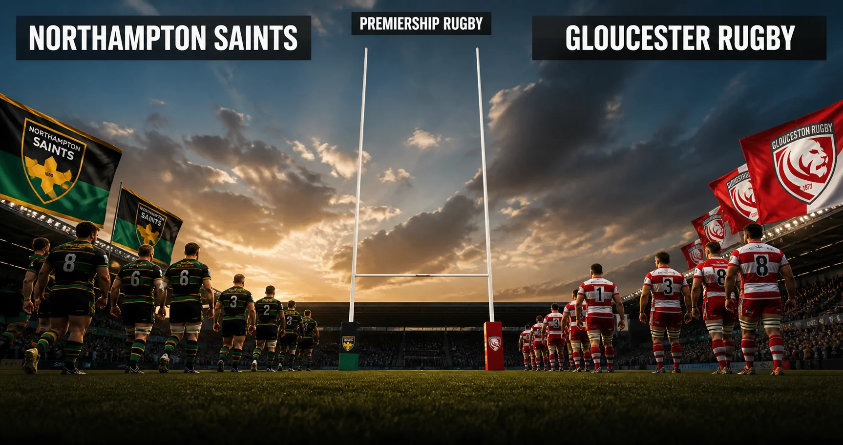 Affiche de la rencontre Northampton Saints contre Gloucester Rugby