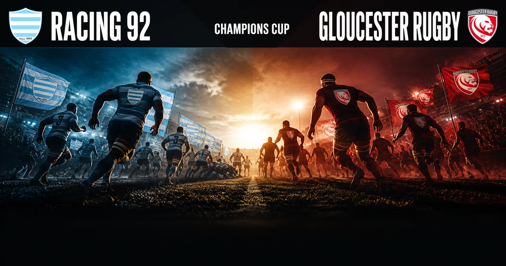 Affiche de la rencontre Racing 92 contre Gloucester Rugby