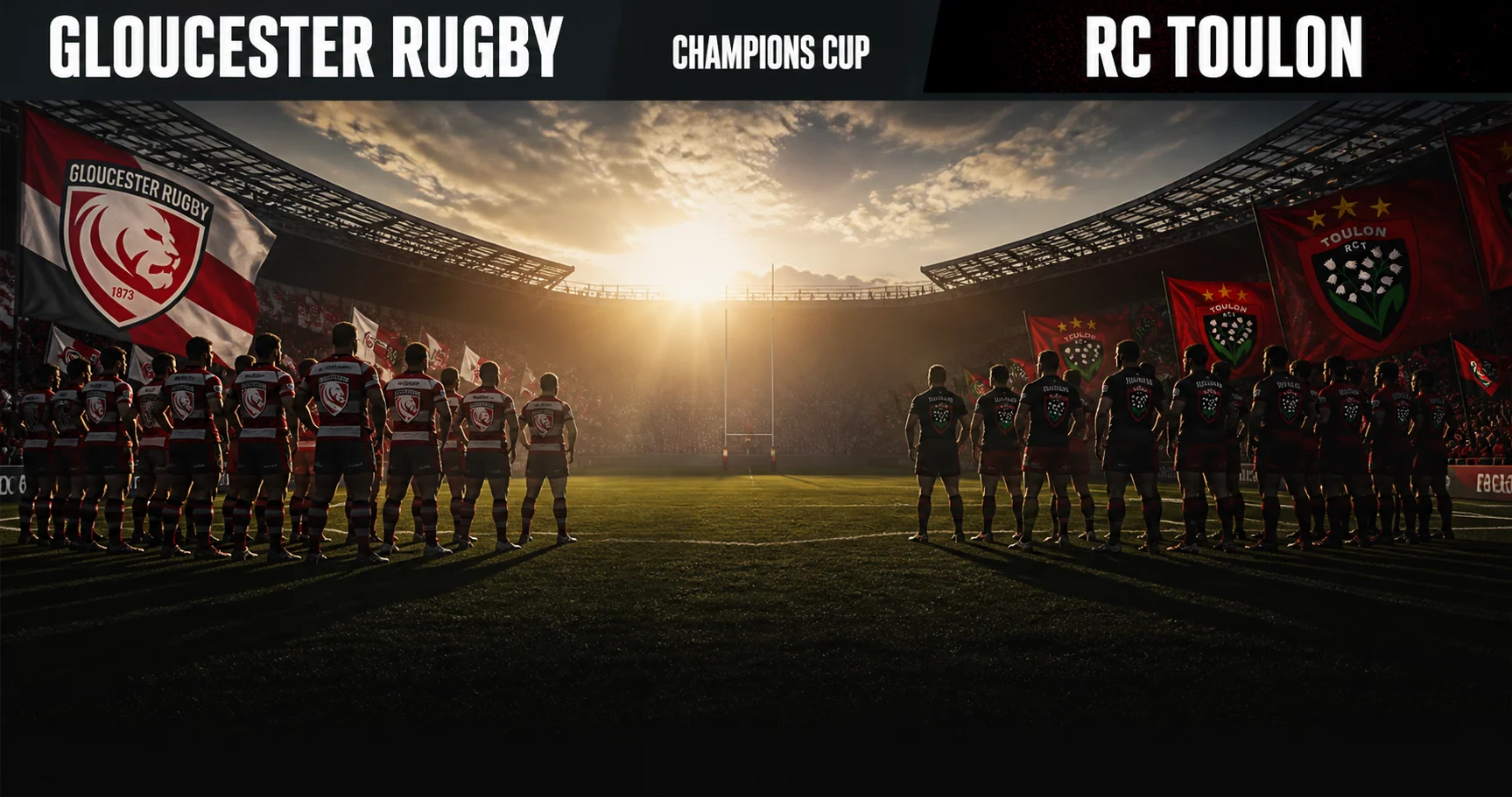 Affiche de la rencontre Gloucester Rugby contre RC Toulon