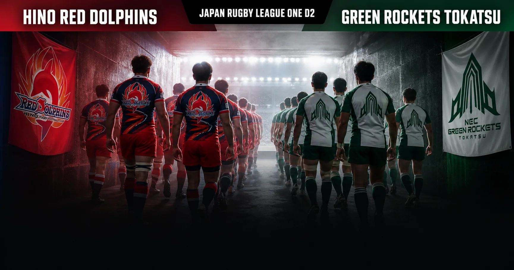 Affiche de la rencontre HINO RED DOLPHINS contre GREEN ROCKETS TOKATSU
