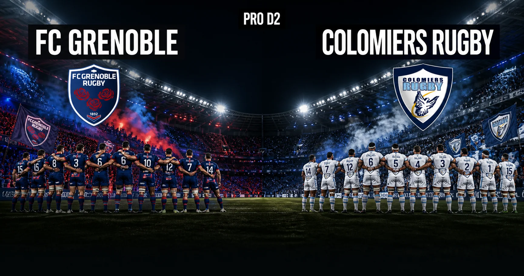 Affiche de la rencontre FC Grenoble contre Colomiers Rugby