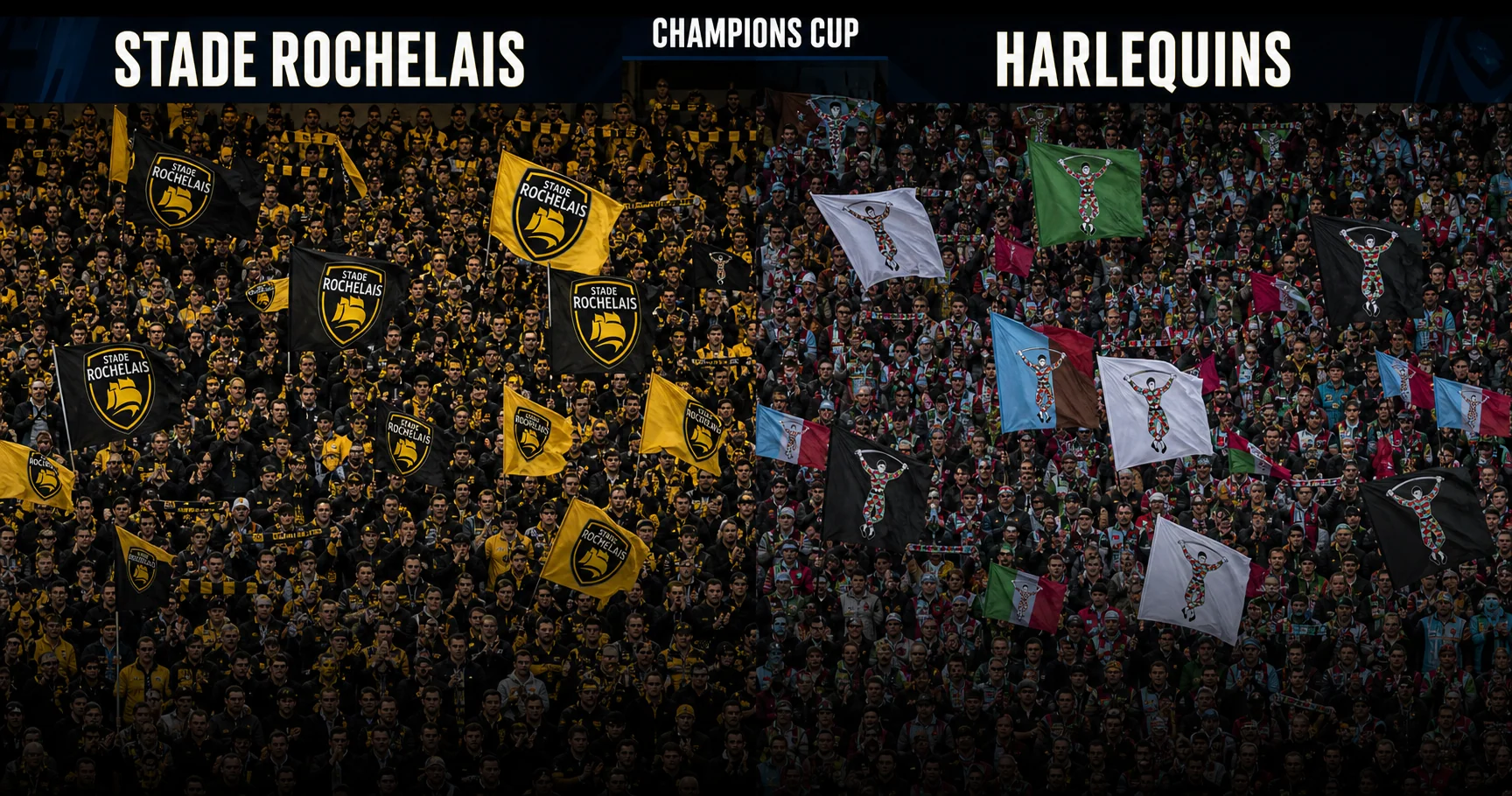 Affiche de la rencontre Stade Rochelais contre Harlequins