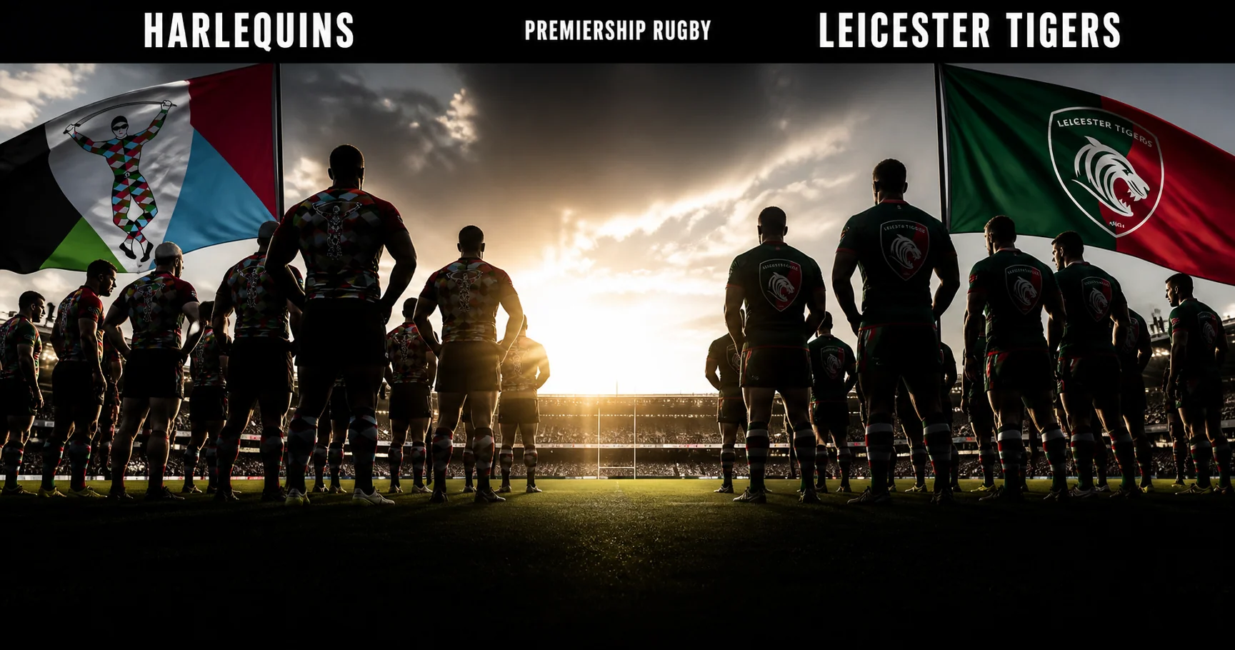 Affiche de la rencontre Harlequins contre Leicester Tigers