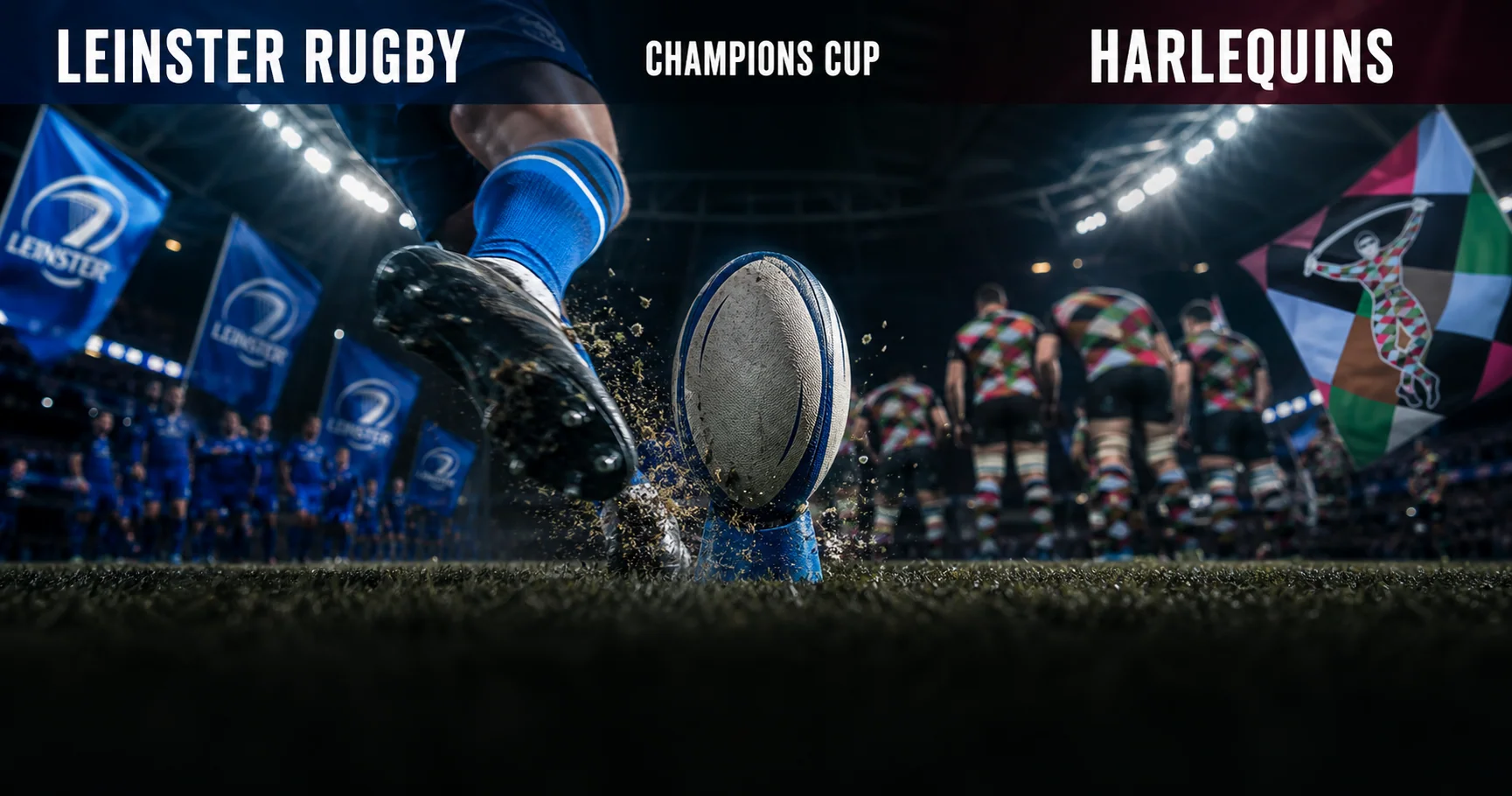 Affiche de la rencontre Leinster Rugby contre Harlequins