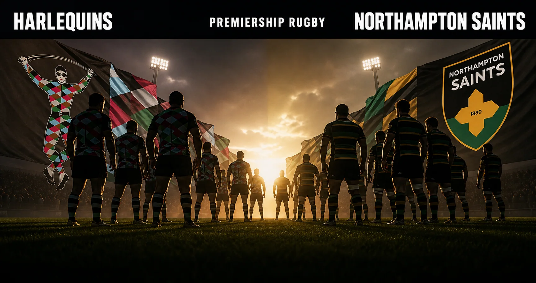 Affiche de la rencontre Harlequins contre Northampton Saints