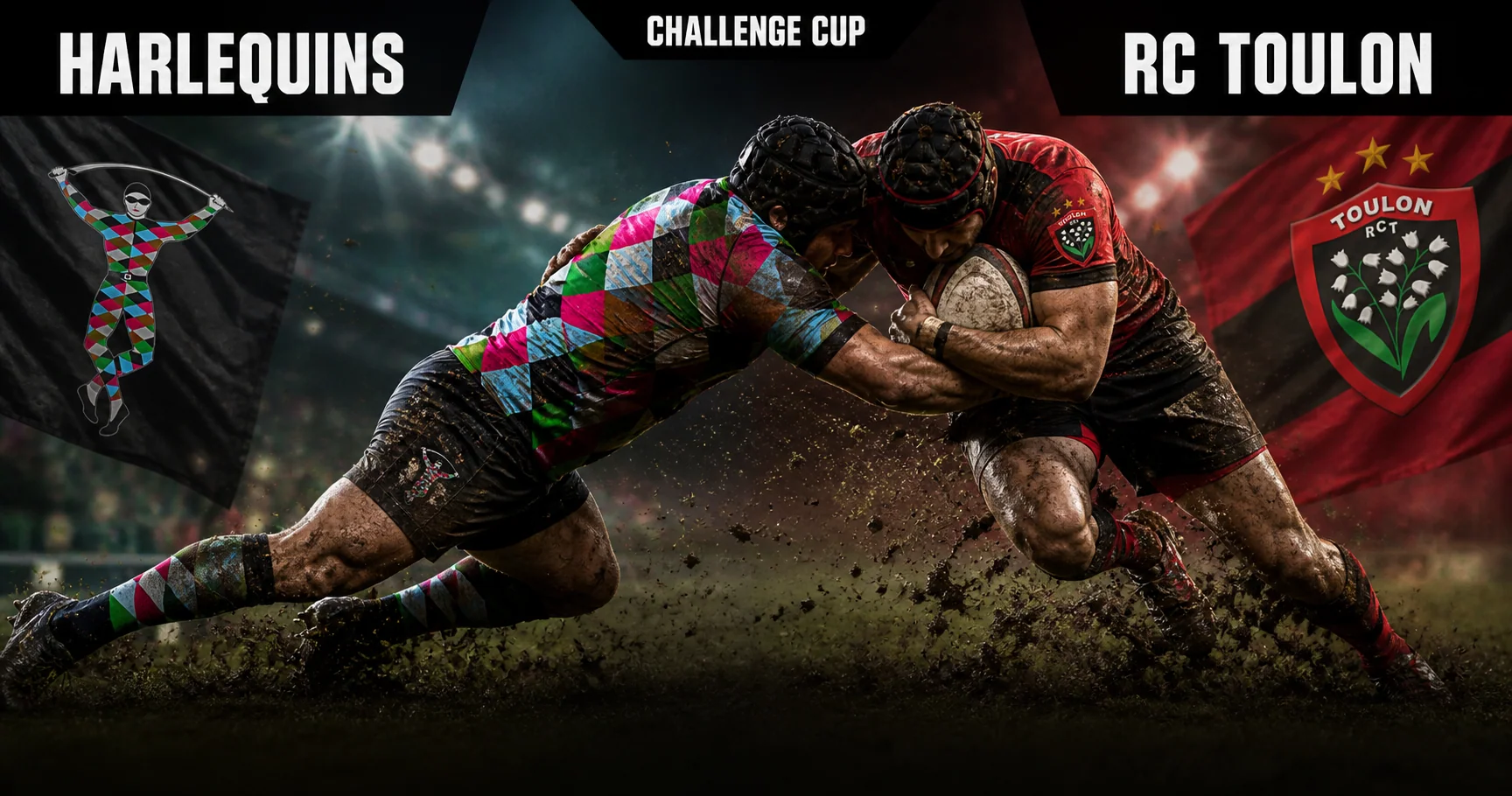 Affiche de la rencontre Harlequins contre RC Toulon