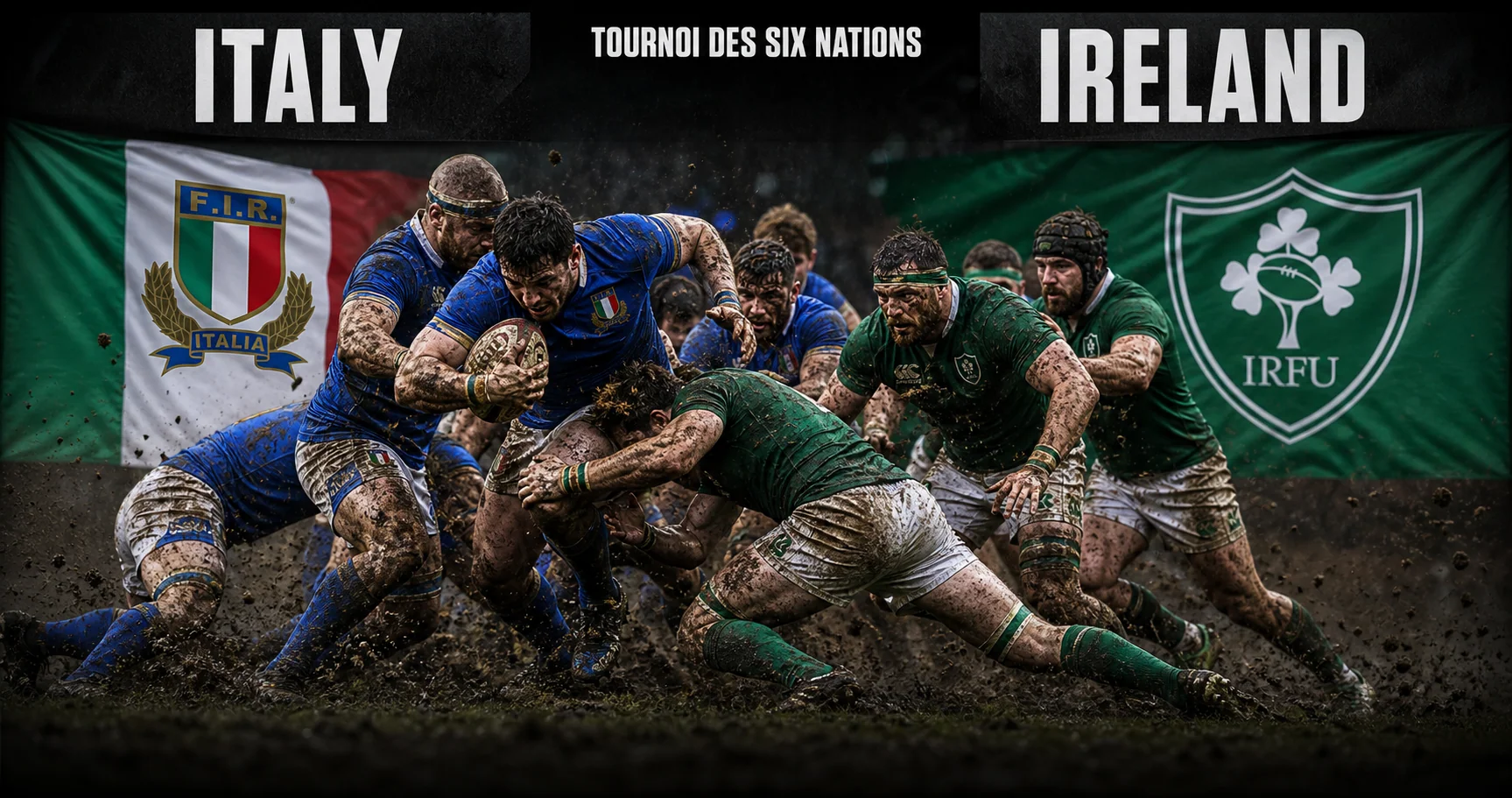 Affiche de la rencontre Italie contre Irlande
