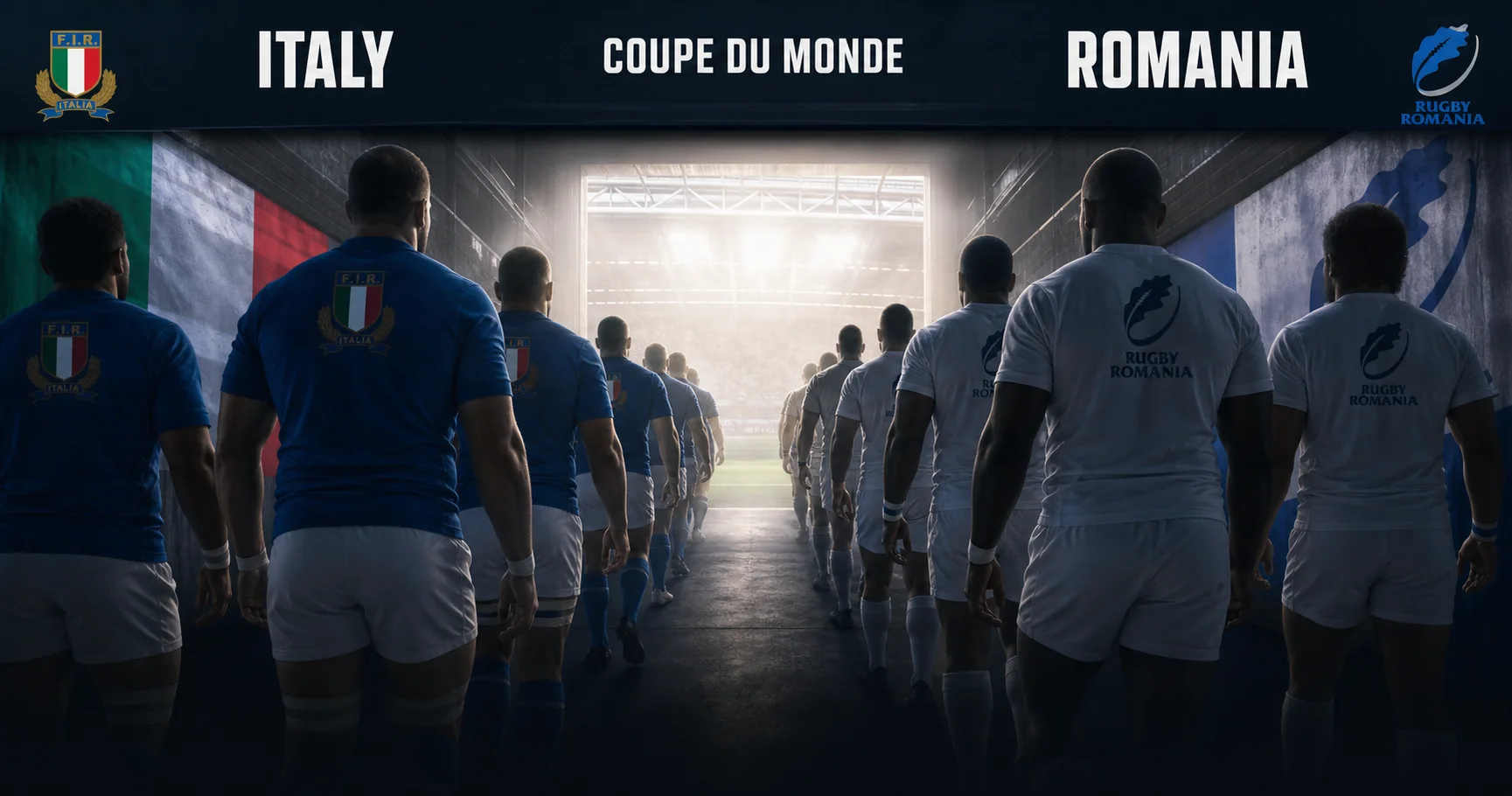 Affiche de la rencontre Italie contre Roumanie