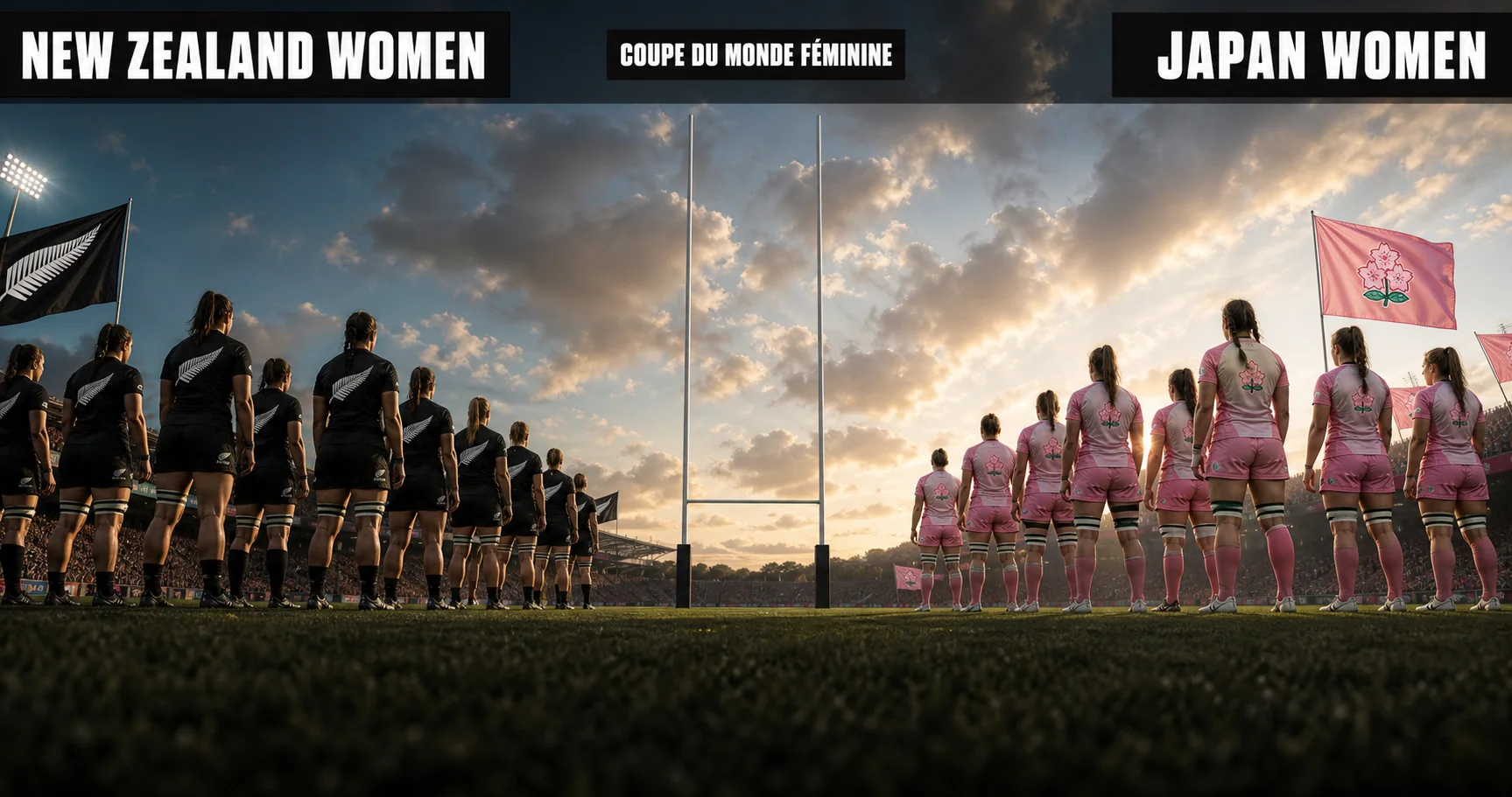 Affiche de la rencontre Nouvelle-Zélande féminine contre Japon féminin