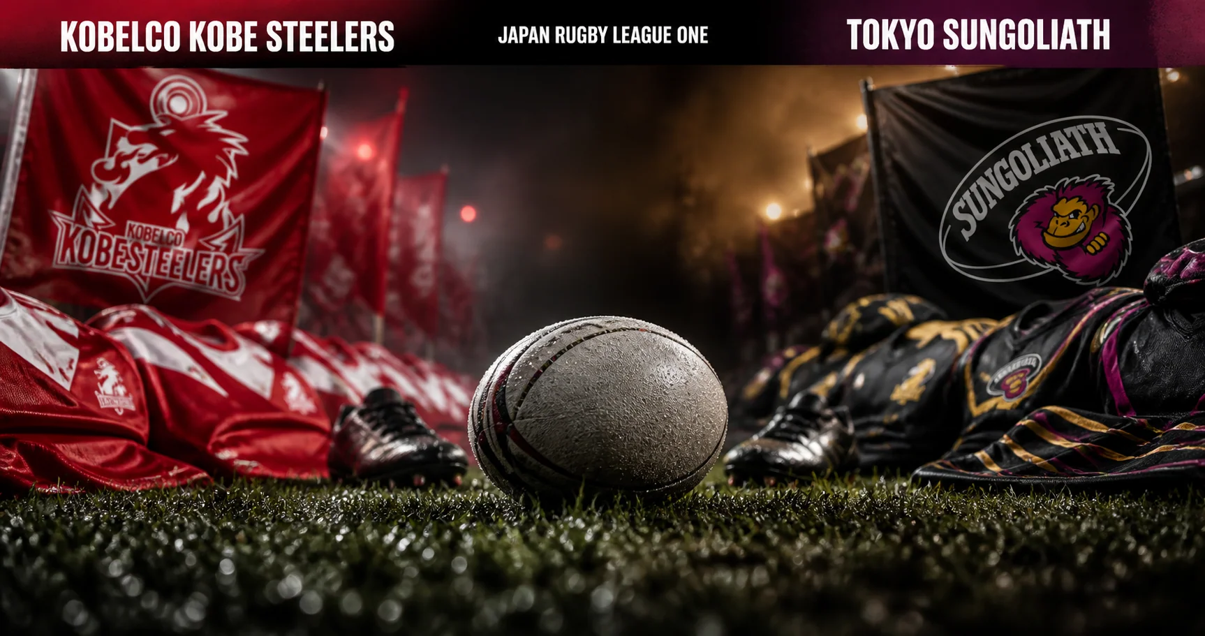 Affiche de la rencontre Kobelco Kobe Steelers contre Tokyo Sungoliath