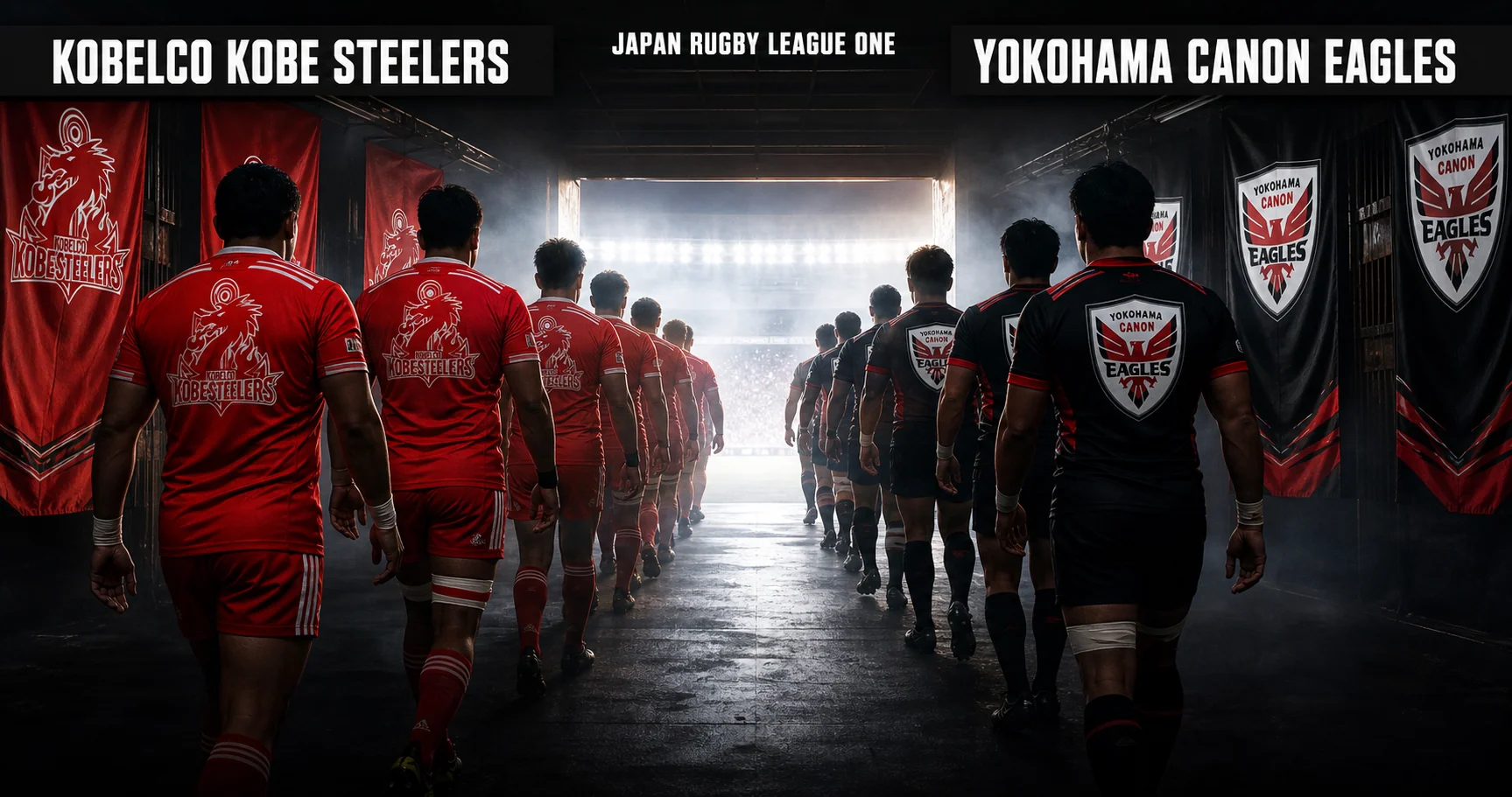 Affiche de la rencontre Kobelco Kobe Steelers contre Yokohama Canon Eagles