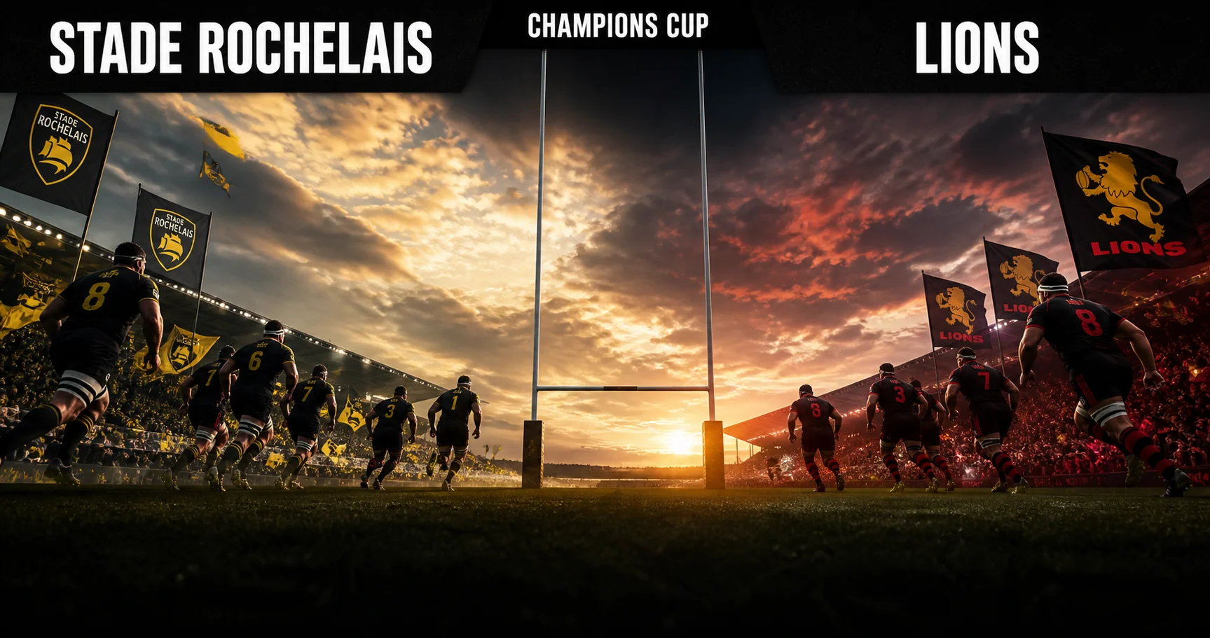 Affiche de la rencontre Stade Rochelais contre Lions