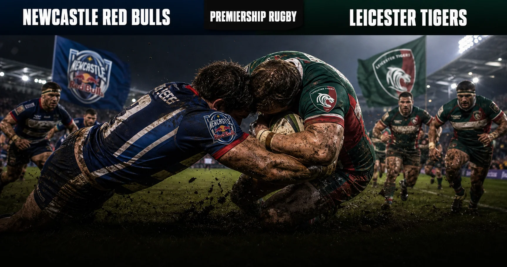 Affiche de la rencontre Newcastle Red Bulls contre Leicester Tigers