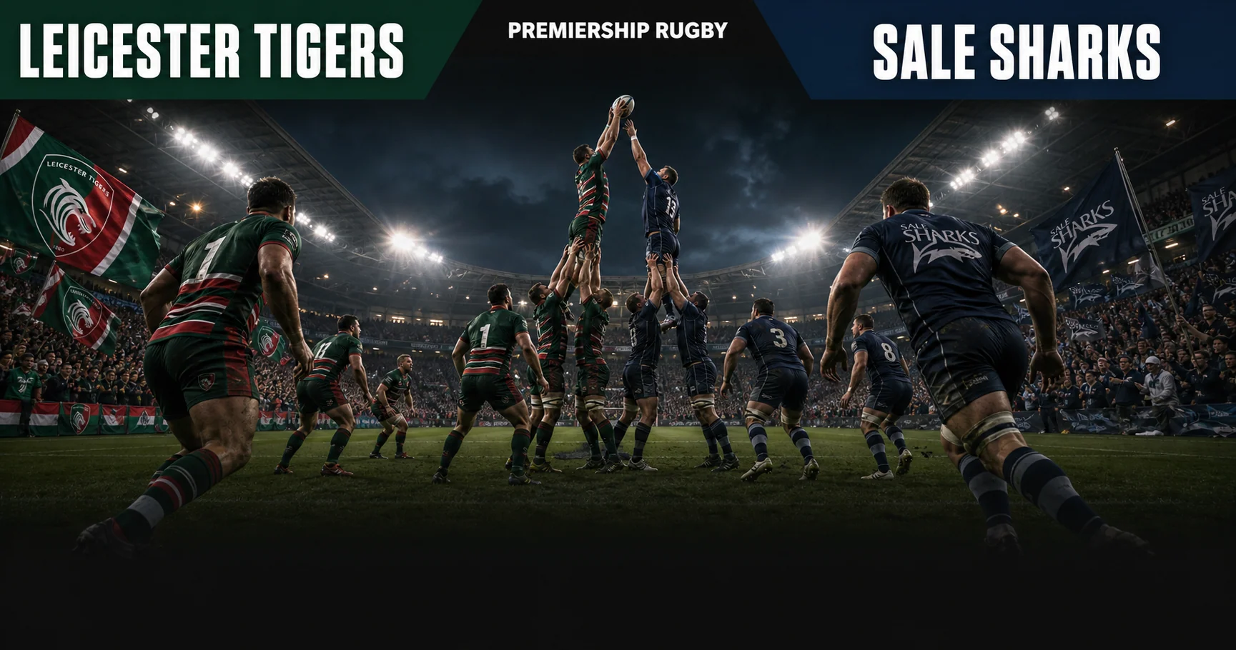 Affiche de la rencontre Leicester Tigers contre Sale Sharks