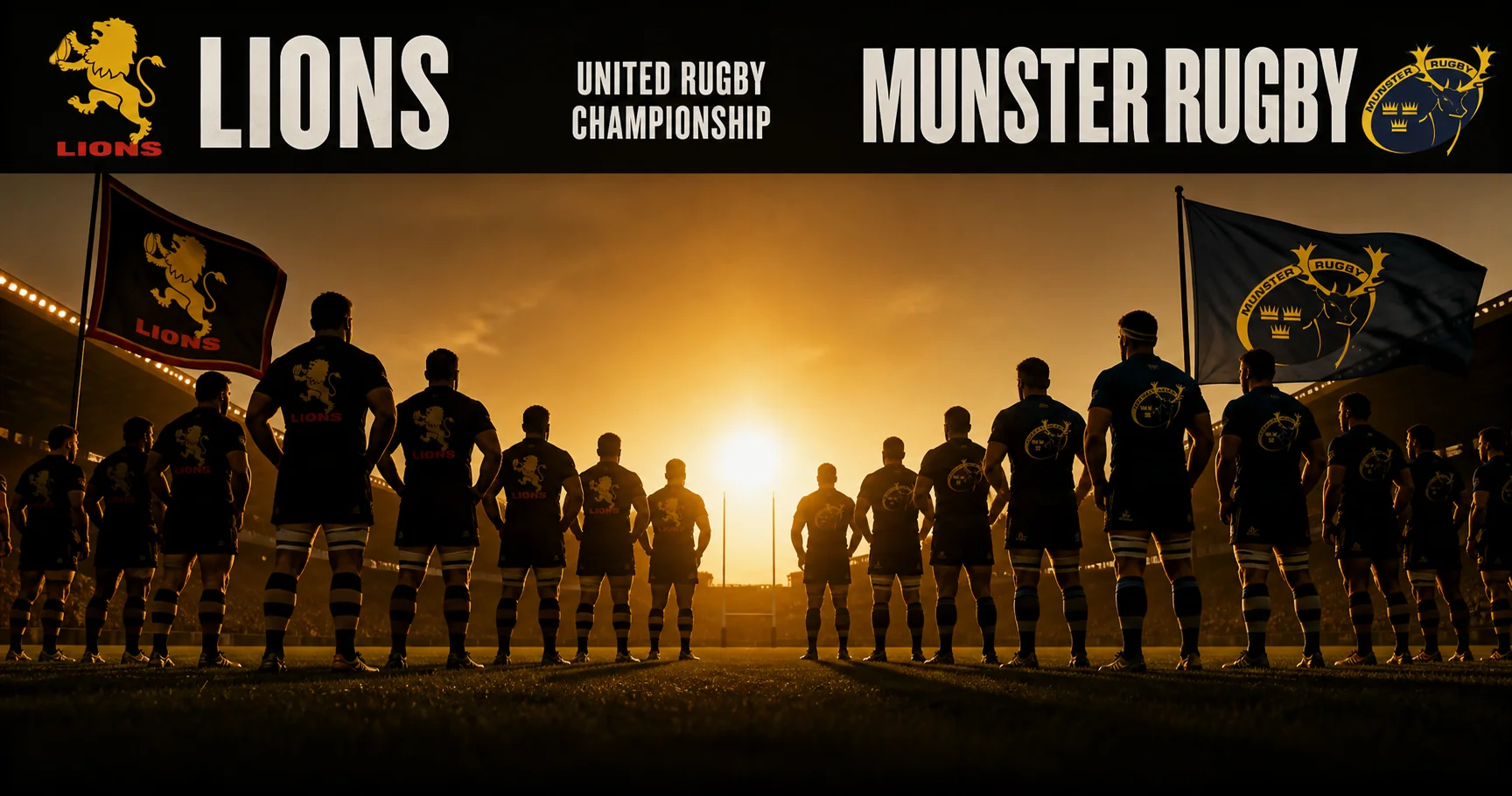 Affiche de la rencontre Lions contre Munster Rugby