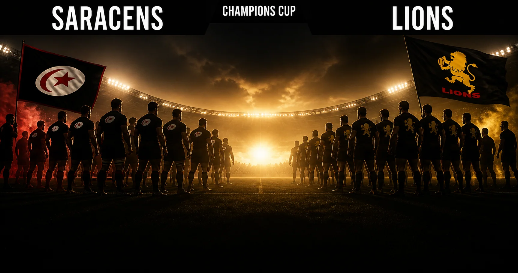 Affiche de la rencontre Saracens contre Lions