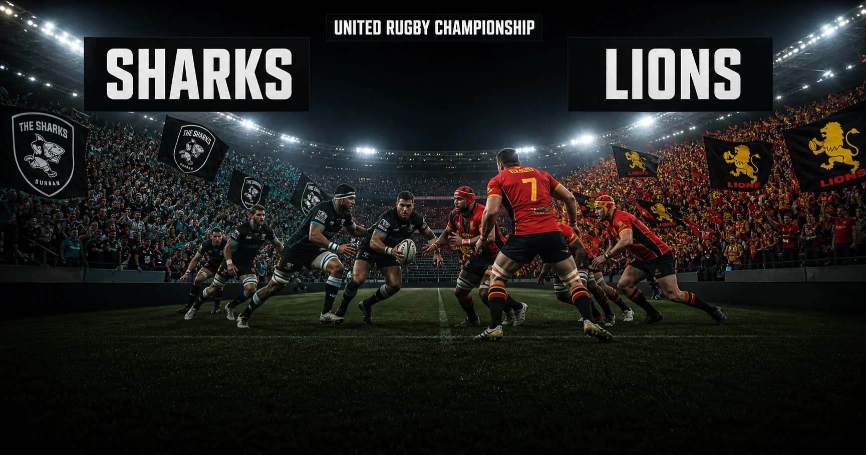 Affiche de la rencontre Sharks contre Lions