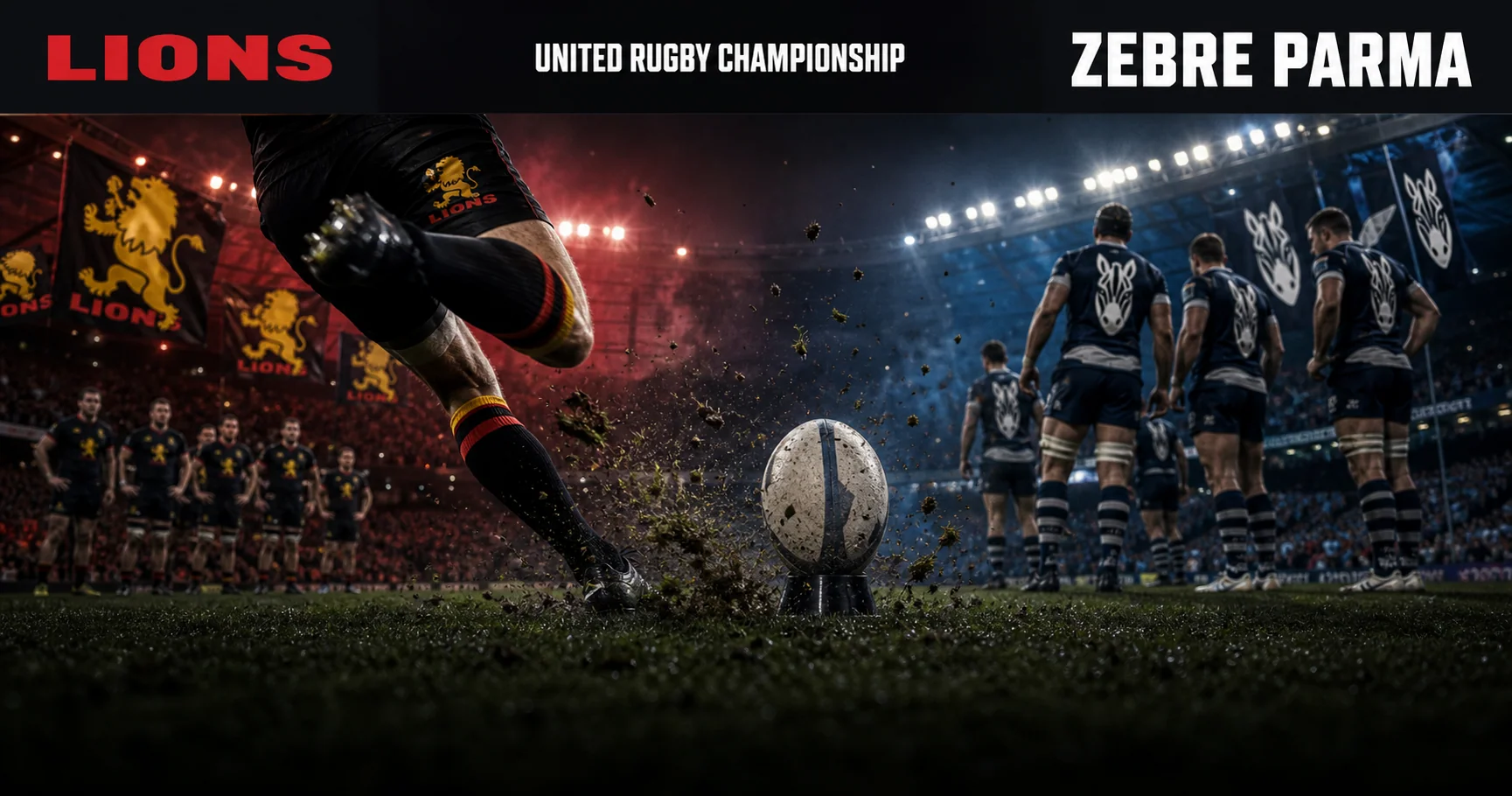 Affiche de la rencontre Lions contre Zebre Parma