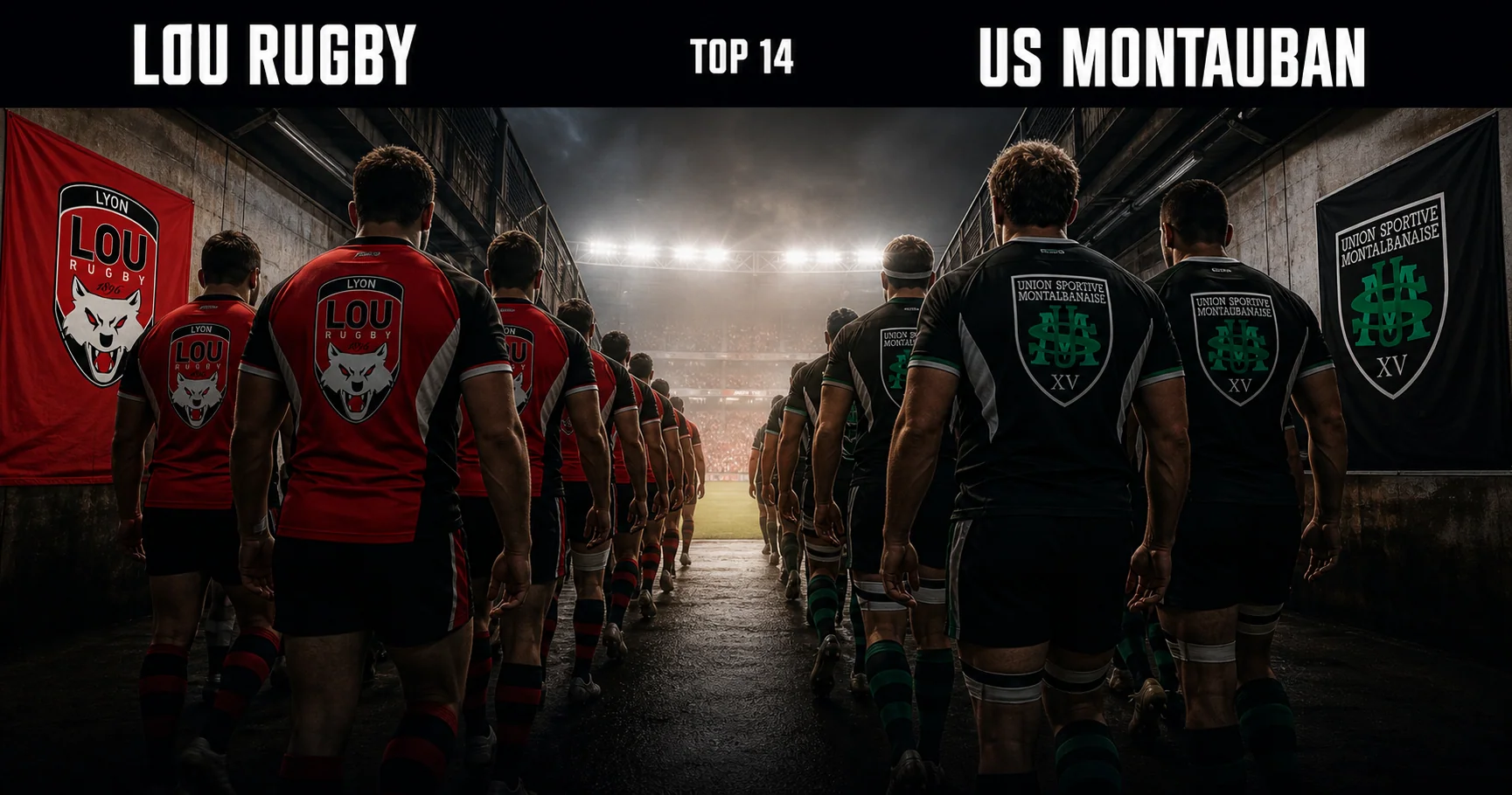 Affiche de la rencontre LOU Rugby contre US Montauban