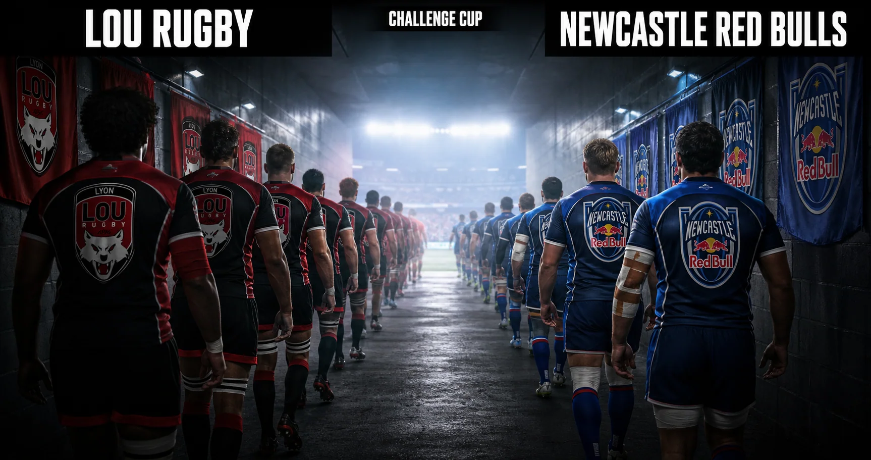 Affiche de la rencontre LOU Rugby contre Newcastle Red Bulls