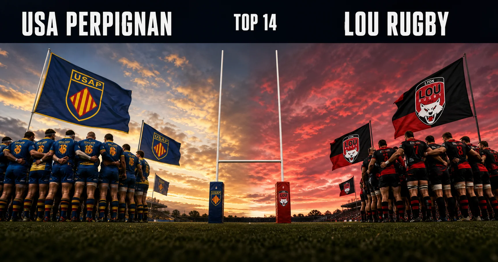 Affiche de la rencontre USA Perpignan contre LOU Rugby