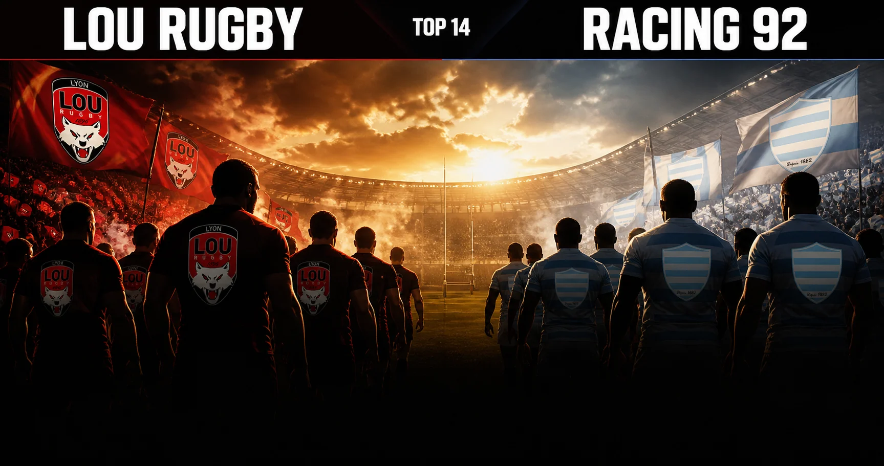 Affiche de la rencontre LOU Rugby contre Racing 92