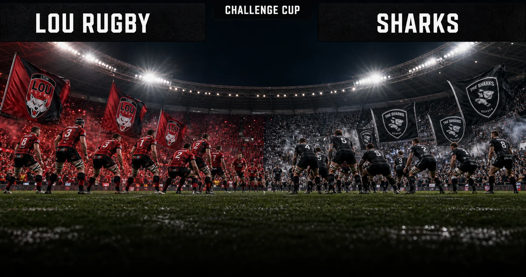 Affiche de la rencontre LOU Rugby contre Sharks