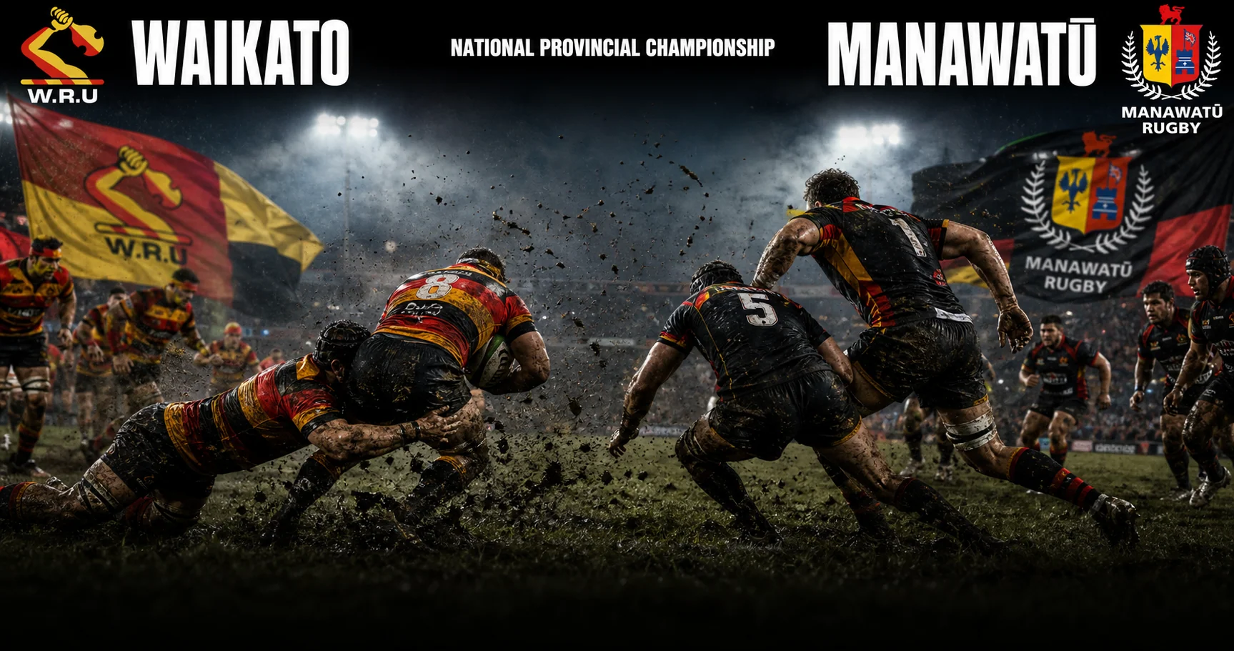 Affiche de la rencontre Waikato contre Manawatū