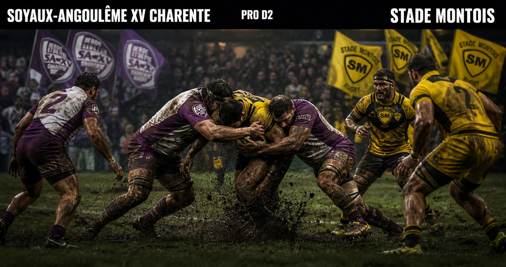 Affiche de la rencontre Soyaux-Angoulême XV Charente contre Stade Montois
