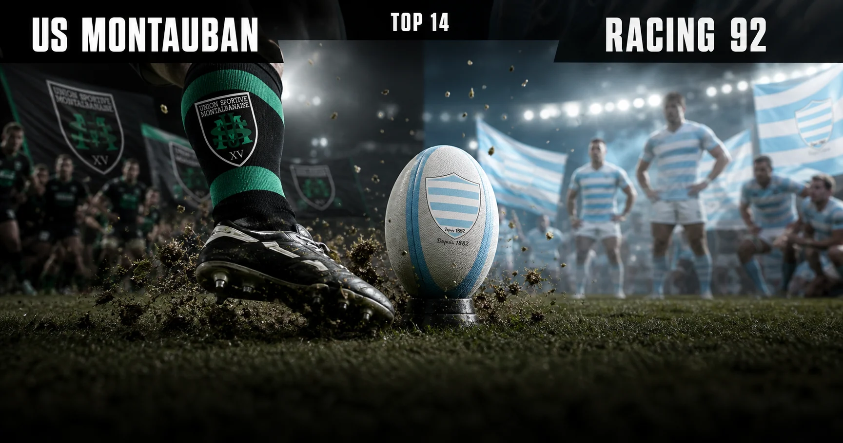 Affiche de la rencontre US Montauban contre Racing 92